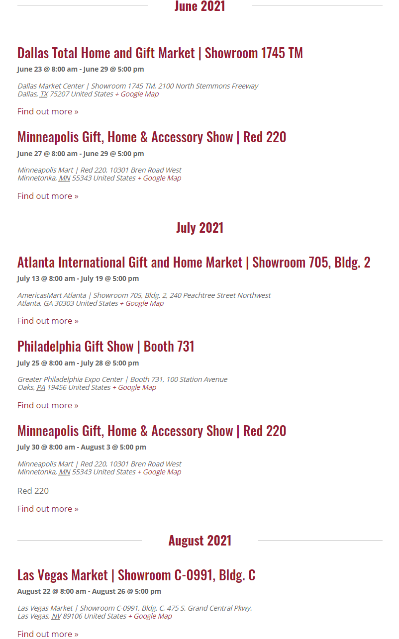2021 Summer Show Schedule Available On Our Online Events Calendar