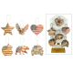 Distressed Americana Ornament with Display 6 Ast