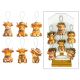 Americana Highland Cow Ornament with Display 6 Ast