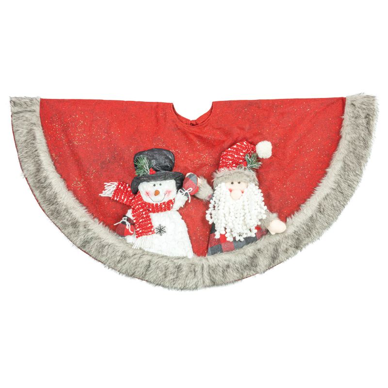 Holiday Plaid Snowman Tree Skirt Hanna's Handiworks