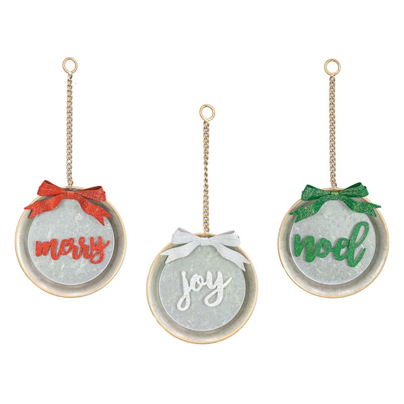 Round Rustic Metal Ornament 3 Asst. Hanna's Handiworks