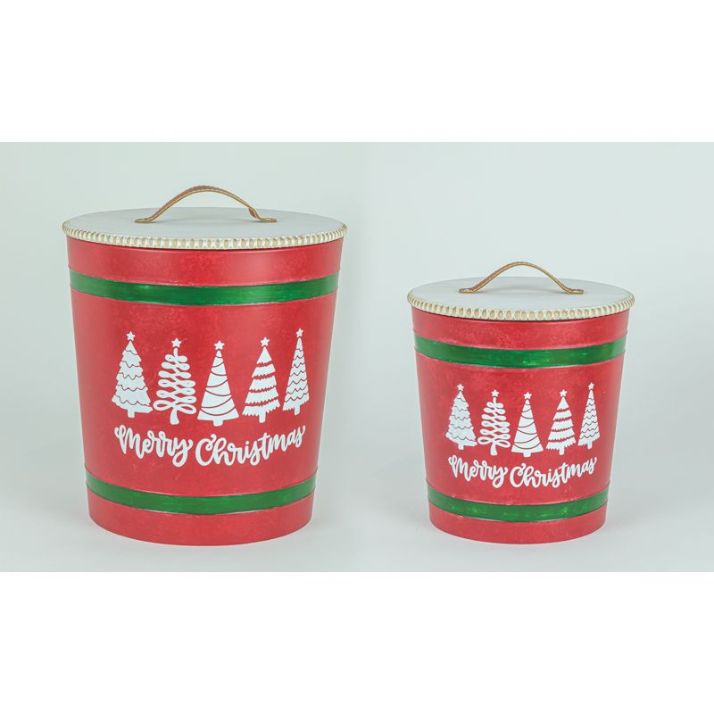Christmas Tree Container with Lid 2 Piece Set Hanna's Handiworks