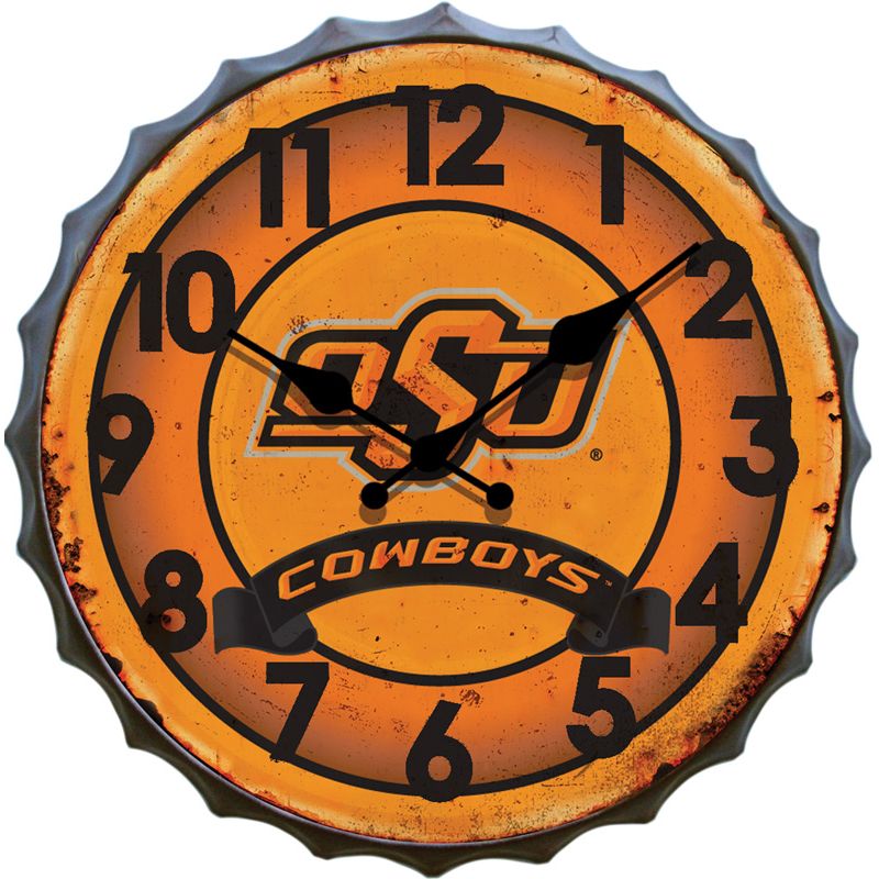 Oklahoma State Bottle Cap Clock Hanna s Handiworks