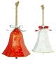 Red White Hanging Bell Set of 2