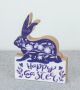 Royal Blue Floral Bunny Stander