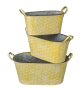 Metal Wicker Print Pail 3 Piece Set