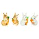 Floral Accent Bunny with Carrots 4 Ast